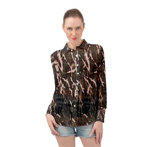 Abstract Light Games 4 Long Sleeve Chiffon Shirt by DimitriosArt