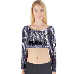 Abstract Light Games 5 Long Sleeve Crop Top by DimitriosArt