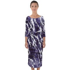 Abstract Light Games 5 Quarter Sleeve Midi Bodycon Dress by DimitriosArt