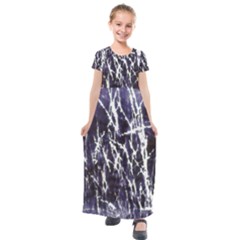 Abstract Light Games 5 Kids  Short Sleeve Maxi Dress by DimitriosArt