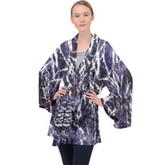 Abstract Light Games 5 Long Sleeve Velvet Kimono  by DimitriosArt