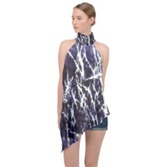 Abstract Light Games 5 Halter Asymmetric Satin Top by DimitriosArt