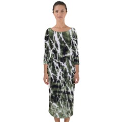 Abstract Light Games 6 Quarter Sleeve Midi Bodycon Dress by DimitriosArt