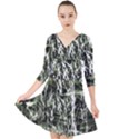 Abstract light games 6 Quarter Sleeve Front Wrap Dress View1