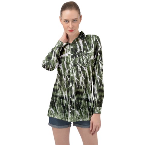 Abstract Light Games 6 Long Sleeve Satin Shirt by DimitriosArt