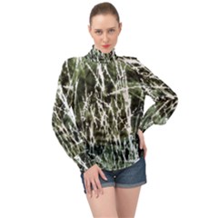 Abstract Light Games 6 High Neck Long Sleeve Chiffon Top by DimitriosArt