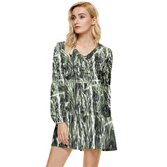 Abstract Light Games 6 Tiered Long Sleeve Mini Dress by DimitriosArt