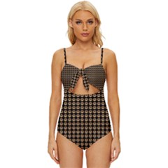 Olimedblk Knot Front One-piece Swimsuit by violetheavensky