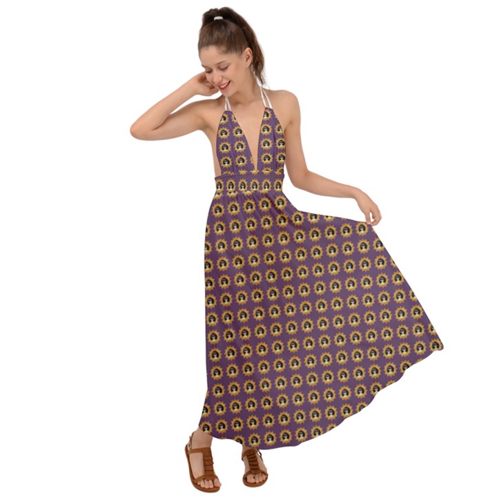 Olimedpurp Backless Maxi Beach Dress