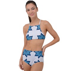 Abstract Pattern Geometric Backgrounds   High Waist Tankini Set