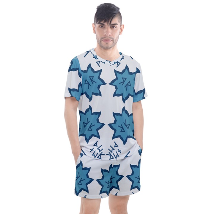 Abstract pattern geometric backgrounds   Men s Mesh Tee and Shorts Set