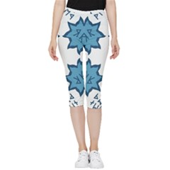 Abstract Pattern Geometric Backgrounds   Inside Out Lightweight Velour Capri Leggings  by Eskimos