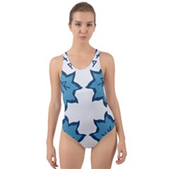 Abstract Pattern Geometric Backgrounds   Cut-out Back One Piece Swimsuit by Eskimos