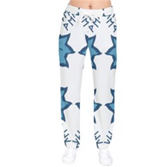 Abstract Pattern Geometric Backgrounds   Women Velvet Drawstring Pants by Eskimos