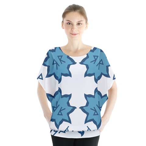 Abstract Pattern Geometric Backgrounds   Batwing Chiffon Blouse by Eskimos