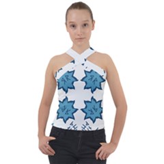 Abstract Pattern Geometric Backgrounds   Cross Neck Velour Top by Eskimos