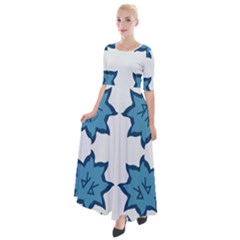 Abstract Pattern Geometric Backgrounds   Half Sleeves Maxi Dress by Eskimos