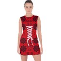 Abstract pattern geometric backgrounds   Lace Up Front Bodycon Dress View1