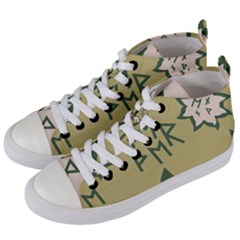 Abstract Pattern Geometric Backgrounds   Women s Mid-top Canvas Sneakers by Eskimos