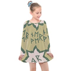 Abstract Pattern Geometric Backgrounds   Kids  Long Sleeve Dress by Eskimos