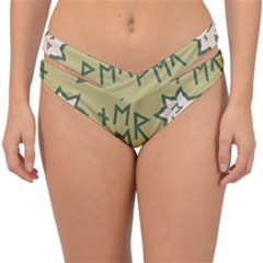 Abstract Pattern Geometric Backgrounds   Double Strap Halter Bikini Bottom by Eskimos