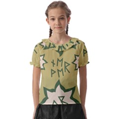 Abstract Pattern Geometric Backgrounds   Kids  Frill Chiffon Blouse by Eskimos