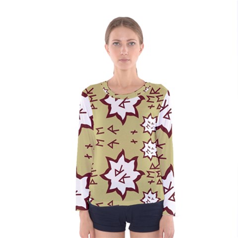 Abstract Pattern Geometric Backgrounds   Women s Long Sleeve Tee by Eskimos