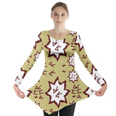 Abstract Pattern Geometric Backgrounds   Long Sleeve Tunic  by Eskimos