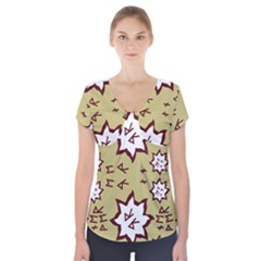 Abstract Pattern Geometric Backgrounds   Short Sleeve Front Detail Top by Eskimos