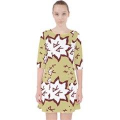 Abstract Pattern Geometric Backgrounds   Quarter Sleeve Pocket Dress by Eskimos