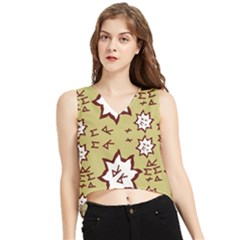 Abstract Pattern Geometric Backgrounds   V-neck Cropped Tank Top