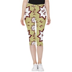 Abstract Pattern Geometric Backgrounds   Inside Out Lightweight Velour Capri Leggings 