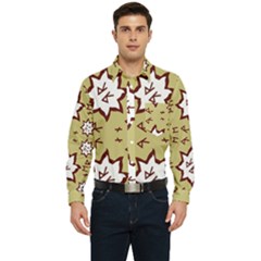 Abstract Pattern Geometric Backgrounds   Men s Long Sleeve Pocket Shirt  by Eskimos