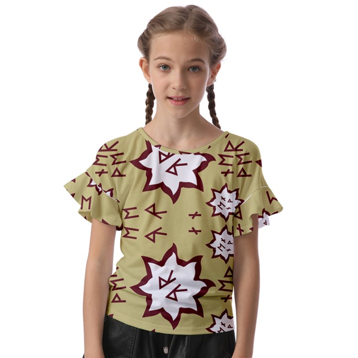 Abstract pattern geometric backgrounds   Kids  Cut Out Flutter Sleeves