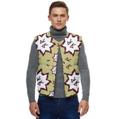 Abstract Pattern Geometric Backgrounds   Men s Short Button Up Puffer Vest	