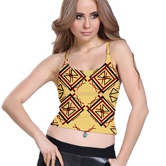 Abstract Pattern Geometric Backgrounds   Spaghetti Strap Bra Top by Eskimos