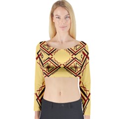 Abstract Pattern Geometric Backgrounds   Long Sleeve Crop Top by Eskimos