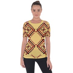 Abstract Pattern Geometric Backgrounds   Shoulder Cut Out Short Sleeve Top by Eskimos