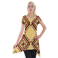 Abstract Pattern Geometric Backgrounds   Short Sleeve Side Drop Tunic by Eskimos