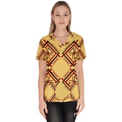 Abstract Pattern Geometric Backgrounds   Women s V-neck Scrub Top by Eskimos