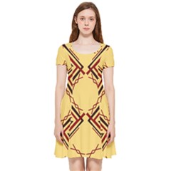 Abstract Pattern Geometric Backgrounds   Inside Out Cap Sleeve Dress by Eskimos