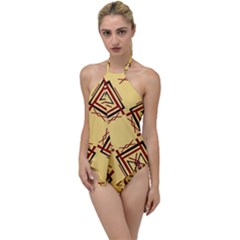 Abstract Pattern Geometric Backgrounds   Go With The Flow One Piece Swimsuit by Eskimos