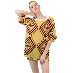 Abstract Pattern Geometric Backgrounds   Oversized Chiffon Top by Eskimos