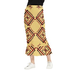 Abstract Pattern Geometric Backgrounds   Maxi Fishtail Chiffon Skirt