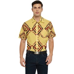 Abstract Pattern Geometric Backgrounds   Men s Short Sleeve Pocket Shirt  by Eskimos