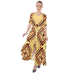 Abstract Pattern Geometric Backgrounds   Waist Tie Boho Maxi Dress by Eskimos