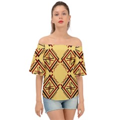 Abstract Pattern Geometric Backgrounds   Off Shoulder Short Sleeve Top by Eskimos