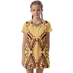 Abstract Pattern Geometric Backgrounds   Kids  Asymmetric Collar Dress by Eskimos