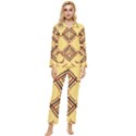 Abstract pattern geometric backgrounds   Womens  Long Sleeve Velvet Pocket Pajamas Set View1