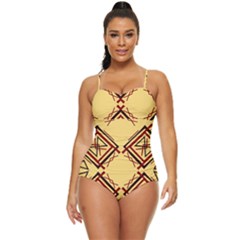 Abstract Pattern Geometric Backgrounds   Retro Full Coverage Swimsuit